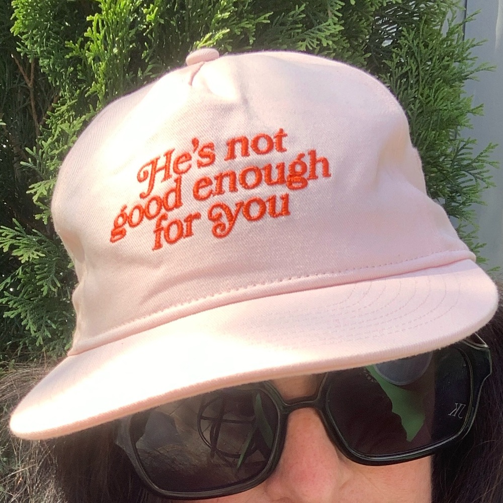 📌NWOT Urban Outfitters Embroidered Statement “He’s not good enough”Baseball Cap